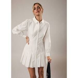 NEW SUNDAY EDITION on the top button down dress in white